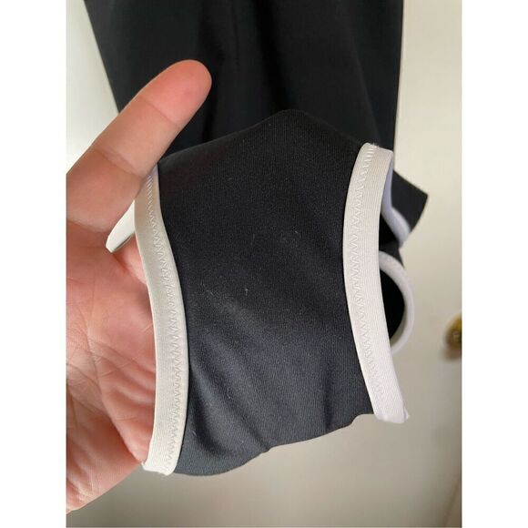 Athleta black swimsuit with white trim and cross cross back size M - Picture 6 of 10